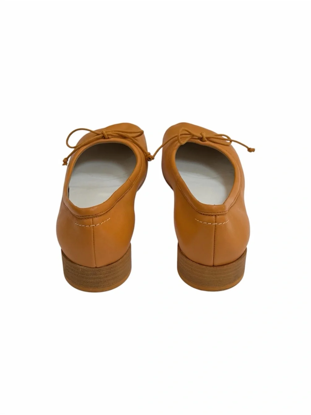 MM6 Maison Martin Margiela Anatomic Leather Yellow Orange Ballerina Pumps 38.5